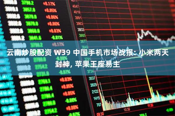 云南炒股配资 W39 中国手机市场战报: 小米两天封神, 苹果王座易主